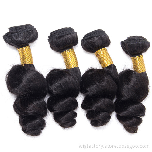 wholesale loose wave human hair weaving, Beautiful women human hair bundles with closure set for black women